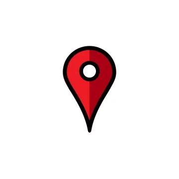Location icon, map pin navigation marker, isolated vector Stock Illustration