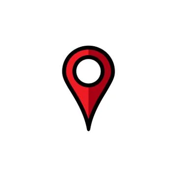 Location icon, map pin navigation marker, isolated vector Illustrazione stock