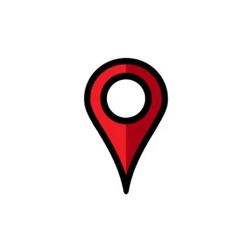 Location icon, map pin navigation marker, isolated vector Stock Illustration