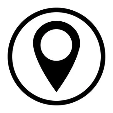 Location icon, map pointer symbol isolated on white background.  Vector web b Stock Illustration