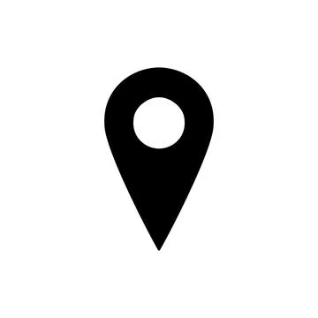 Location icon. Map pointer symbol. Flat design style. Stock Illustration