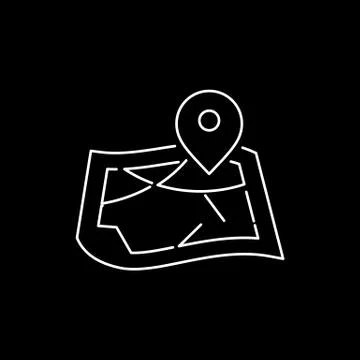 Location icon on map simple flat symbol Stock Illustration