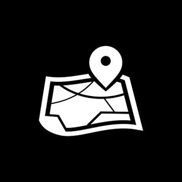 Location icon on map simple flat symbol Stock Illustration