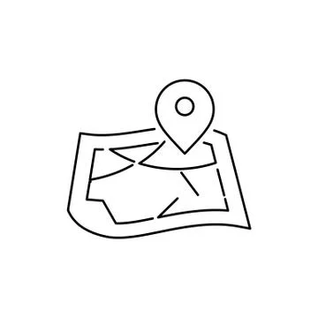 Location icon on map simple flat symbol Stock Illustration