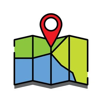 Location icon with map vector Stock Illustration