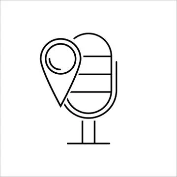 Location icon on microphone placed on a white background. Vector illustration Stock Illustration