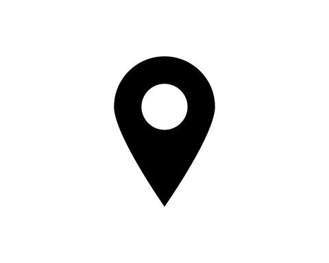 Location icon. pin point map outline isolated on white background. vector ill Stock Illustration
