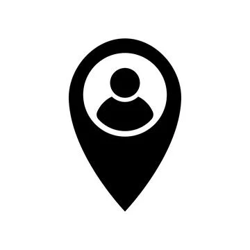 Location icon Pointer symbol Pin sign Man location Stock-Illustration