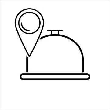 Location icon on restaurant icon. Vector illustration Stock Illustration