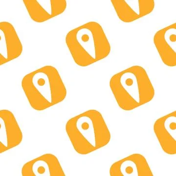 Location icon seamless pattern. Map pointer backdrop. Stock Illustration