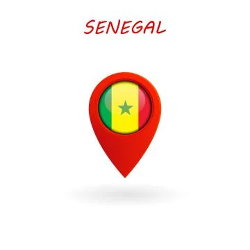 Location Icon for Senegal Flag Stock Illustration