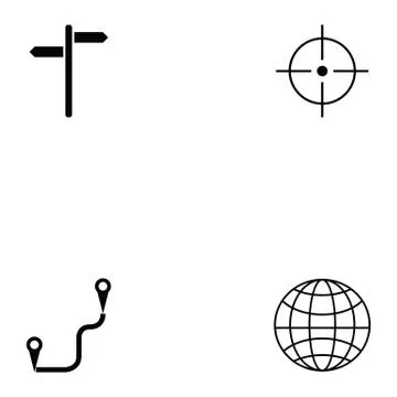 Location icon set Stock Illustration