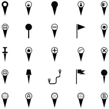 Location icon set Stock Illustration