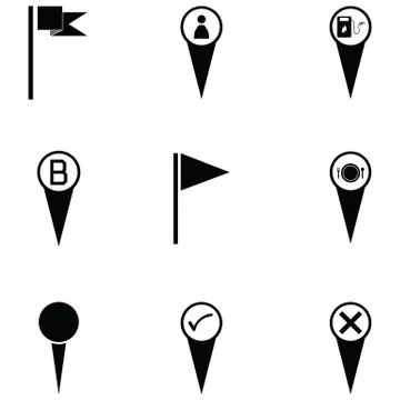 Location icon set Illustrazione stock