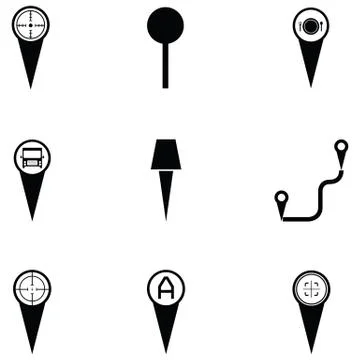 Location icon set Stock Illustration