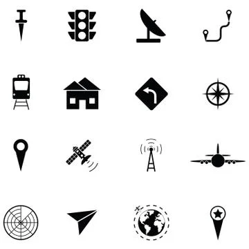 Location icon set Stock Illustration