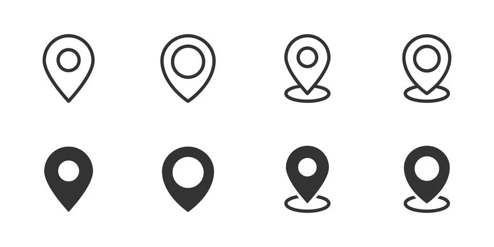Location icon set. Map pin marker vector illustration. Used for marking pos.. Stock Illustration