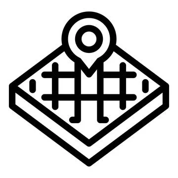 Location icon showing gps coordinates on a map Illustrazione stock