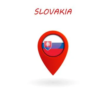 Location Icon for Slovakia Flag Stock Illustration