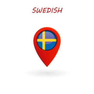 Location Icon for Swedish Flag Illustrazione stock