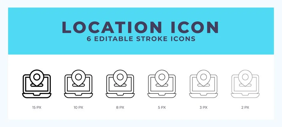 Location icon symbol. Isolated. Vector illustration with editable stroke. Stock Illustration
