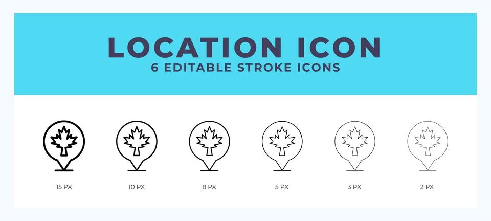 Location icon symbol. Isolated. Vector illustration with editable stroke. Stock Illustration