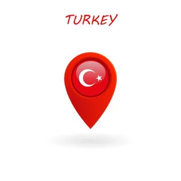 Location Icon for Turkey Flag Stock Illustration