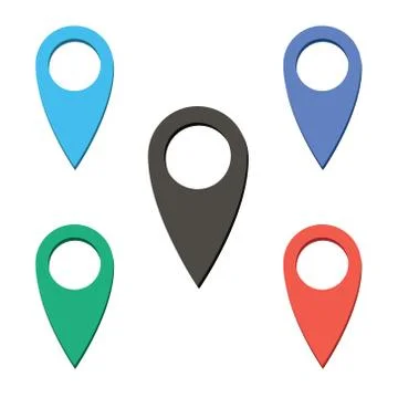 Location icon. Vector flat design style. Icon location icon set. Stock Illustration