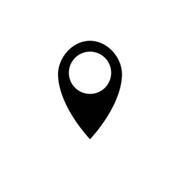 Location icon vector. Pin sign Isolated on white Stock Illustration