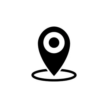 Location icon vector. Pin sign Isolated on white Stock Illustration
