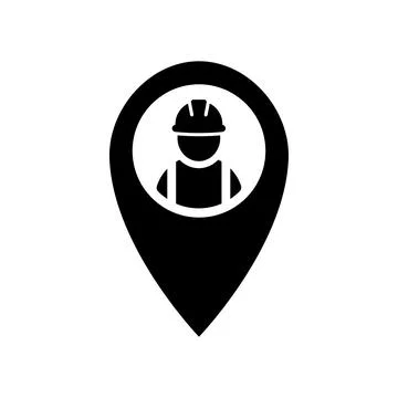 Location icon vector. Pin sign Isolated on white Illustrazione stock