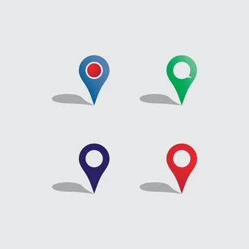 Location icon,Map logo for maps google maps, sign, route, position, symbol .. Illustrazione stock