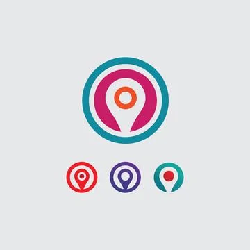 Location icon,Map logo for maps google maps, sign, route, position, symbol .. Illustrazione stock