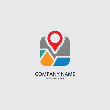Location icon,Map logo for maps google maps, sign, route, position, symbol .. Illustrazione stock