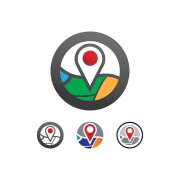Location icon,Map logo for maps google maps, sign, route, position, symbol .. Illustrazione stock