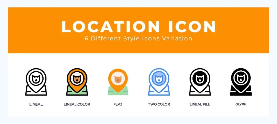 Location icons set of simple vector illustration. Stockillustratie