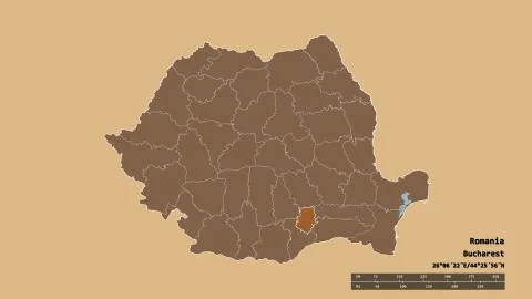 Location of Ilfov, county of Romania. Pattern Stock Illustration