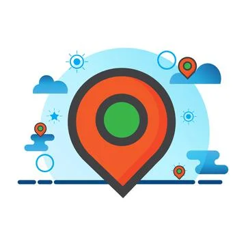 Location illustration. Flat vector icon. Stock Illustration