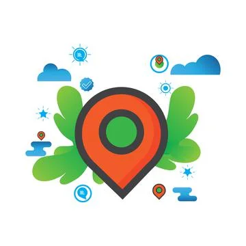Location illustration. Flat vector icon. can use for, icon design element,ui, Stock Illustration