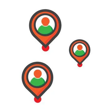 Location illustration. location with user icon.  Stock Illustration