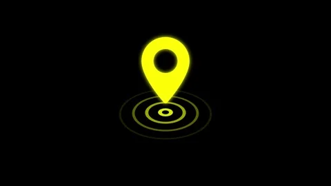 Location indicator and location icon animation. GPS icon in white color on .. Stock Footage 303069272