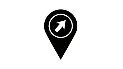 Location indicator with arrow Stock Illustration