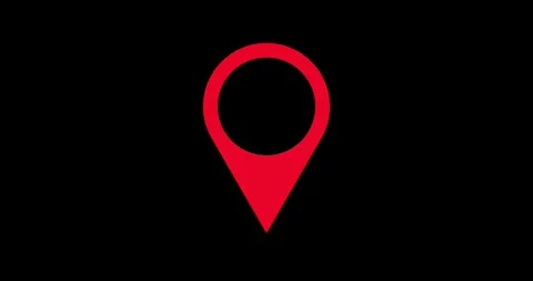 Location indicator on a black background. A map pointer appears. Video stock 270329620