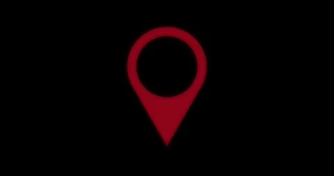 Location indicator on a black background. A map pointer appears. Video stock 271119232