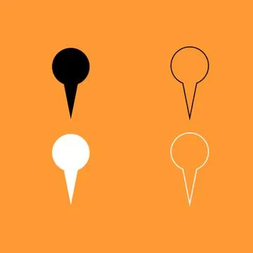 Location indicator or pin black and white set icon . Stock Illustration
