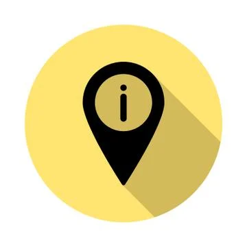 Location, info simple vector icon in long shadow style Stock Illustration