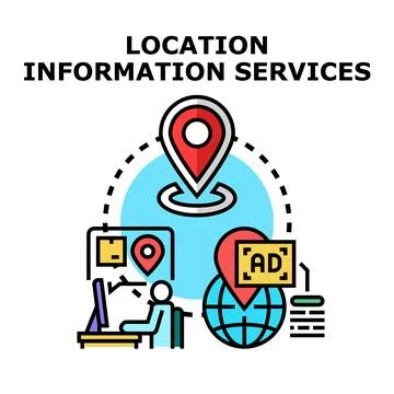 Location information services connecting people with places Stock Illustration
