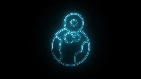 Location Isolated on Black Background Neon Map Pin Animation 库存影片 330855131