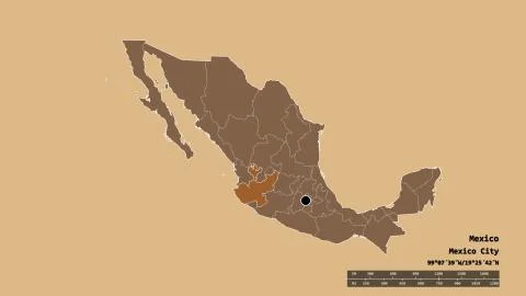 Location of Jalisco, state of Mexico. Pattern Stock Illustration