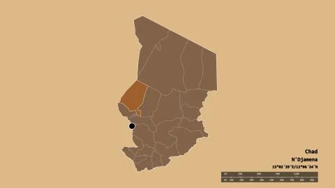 Location of Kanem, region of Chad. Pattern イラスト素材